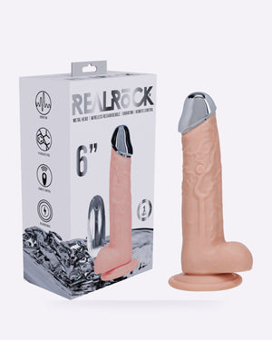REALROCK Metal Head flesh 6 inch vibrating dildo