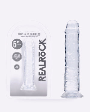 REALROCK crystal clear clear 5 inch slim dildo
