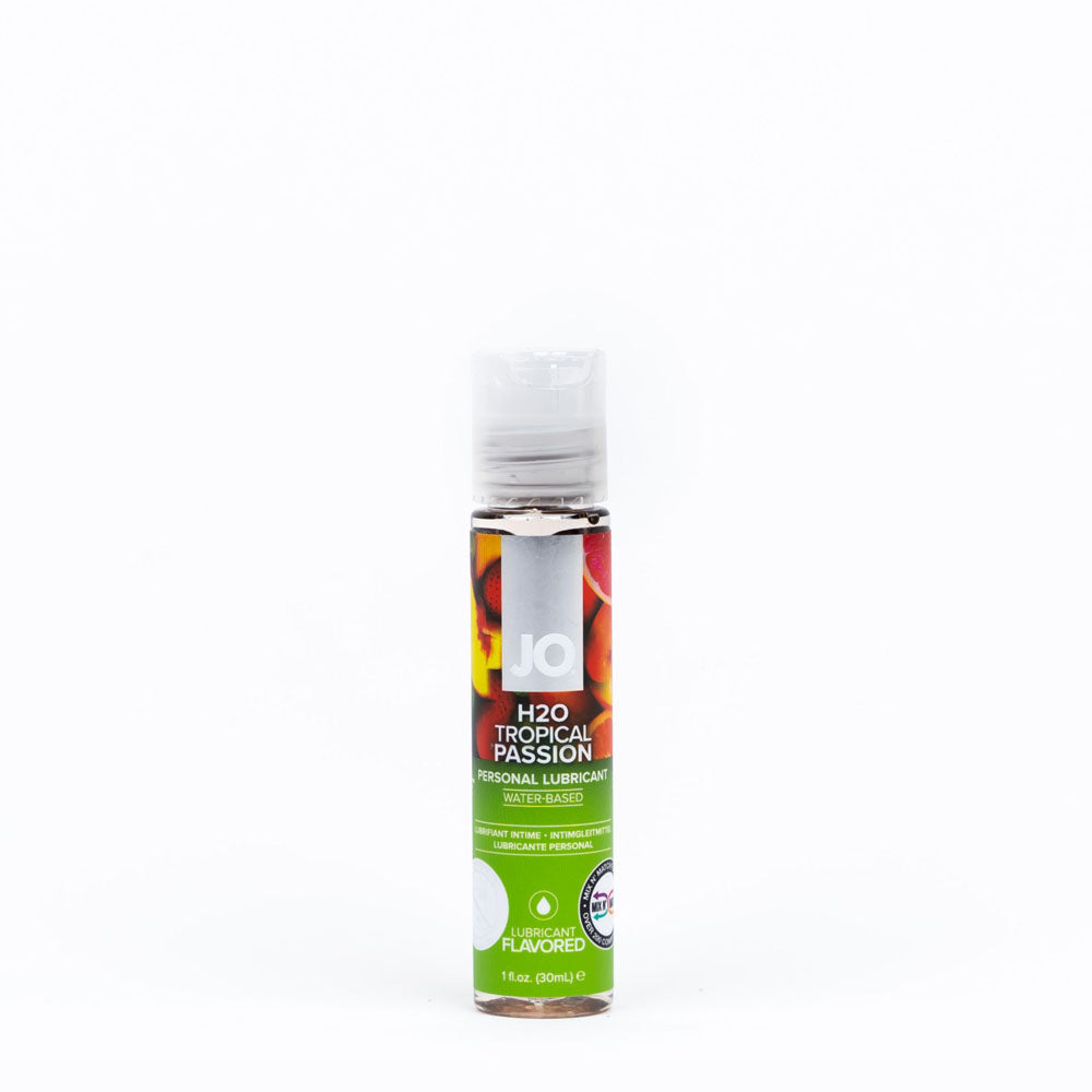 JO H2O Tropical Passion Water-Based Lubricant – 30 mL Tropical Flavor, Body-Safe Formula for Enhanced Intimacy