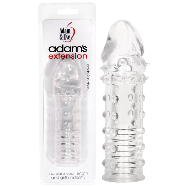 Adam & Eve Clear Penis Sleeve - Adam's Extension for Enhanced Pleasure (Body-Safe, Gender-Neutral)