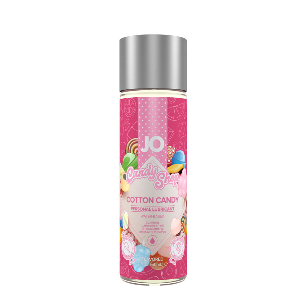 JO Candy Shop Cotton Candy Flavored Water-Based Lubricant – 60 mL Bottle – Body-Safe & Vegan-Friendly