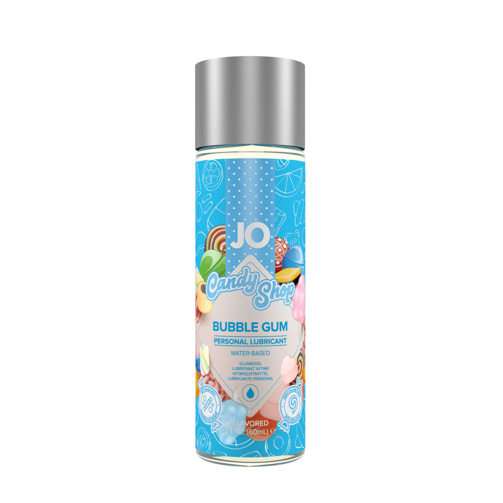 JO Candy Shop Bubblegum-Flavored Water-Based Lubricant - 60 mL Bottle - Body-Safe & Non-Toxic