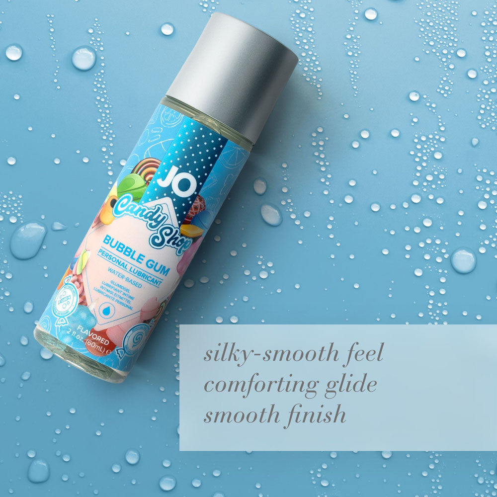 JO Candy Shop Bubblegum-Flavored Water-Based Lubricant - 60 mL Bottle - Body-Safe & Non-Toxic