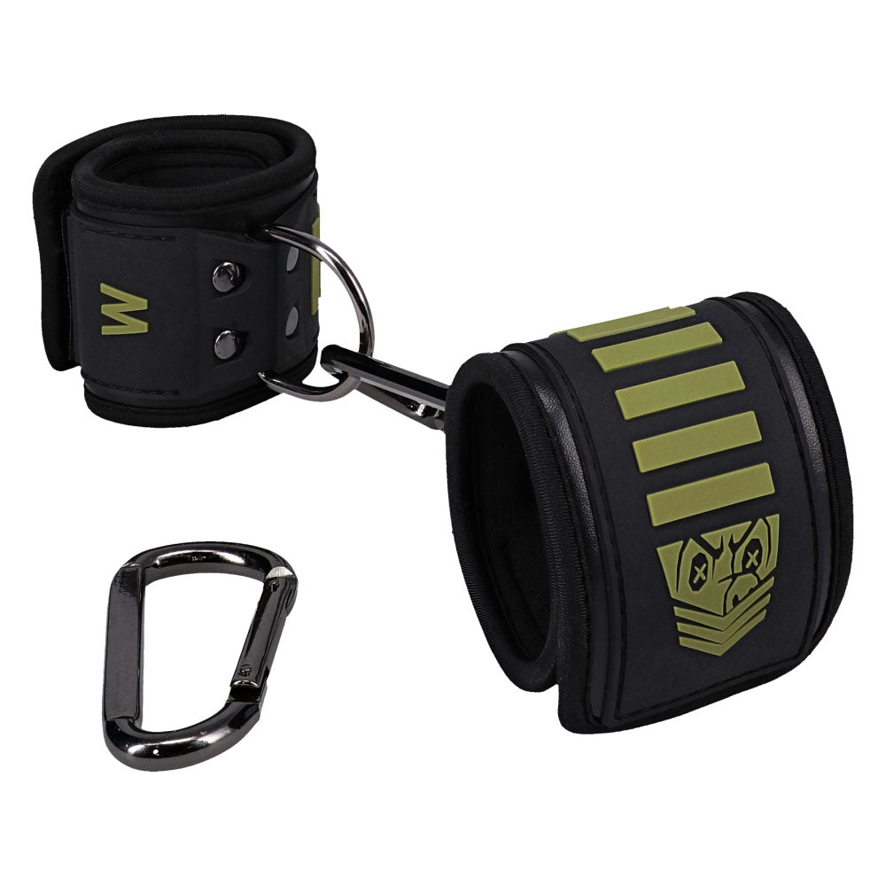 Fort Troff - Tactical Wrist Restraints - Black/Green Adjustable Cuffs for Enhanced Comfort and Security