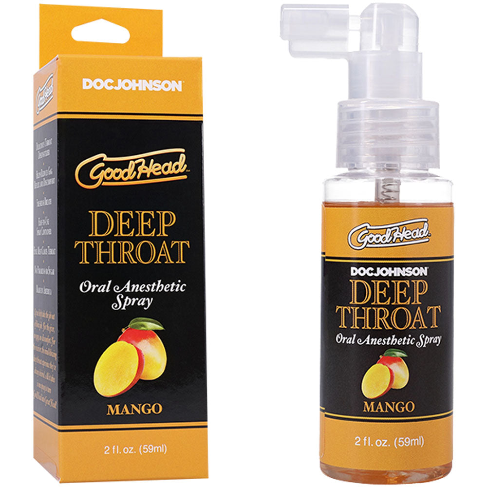 GoodHead Deep Throat Spray - Mango Flavor - 59 ml - Oral Comfort Spray for Enhanced Pleasure
