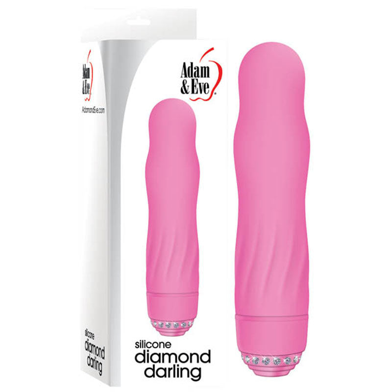 Adam & Eve Diamond Darling - Pink 10.25 cm Body-Safe Silicone Vibrator (USB Rechargeable, Waterproof, Whisper-Quiet)