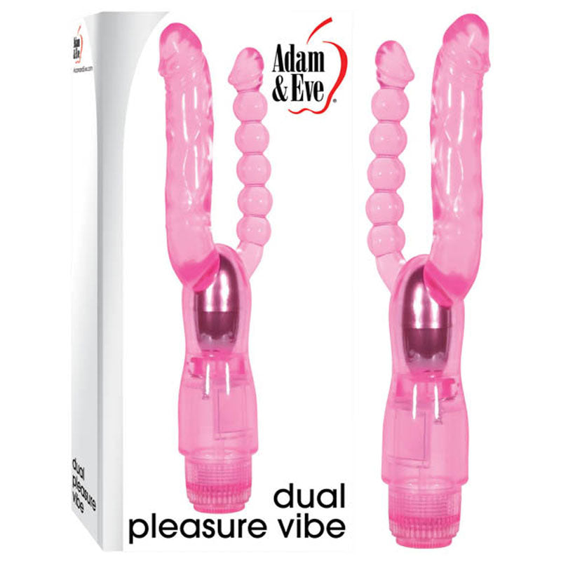 Adam & Eve Dual Action Pleasure Vibrator with Anal Probe – Pink 12 cm (4.75'') Body-Safe Silicone Design (USB Rechargeable)