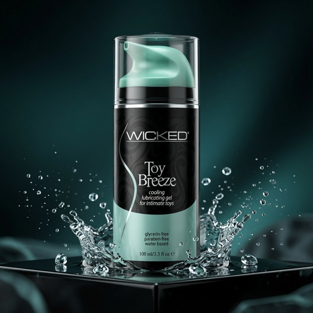 Wicked Toy Breeze - Cooling Glycerin-Free Water-Based Lubricant - 100 ml (3.3 oz) Eco-Friendly Bottle