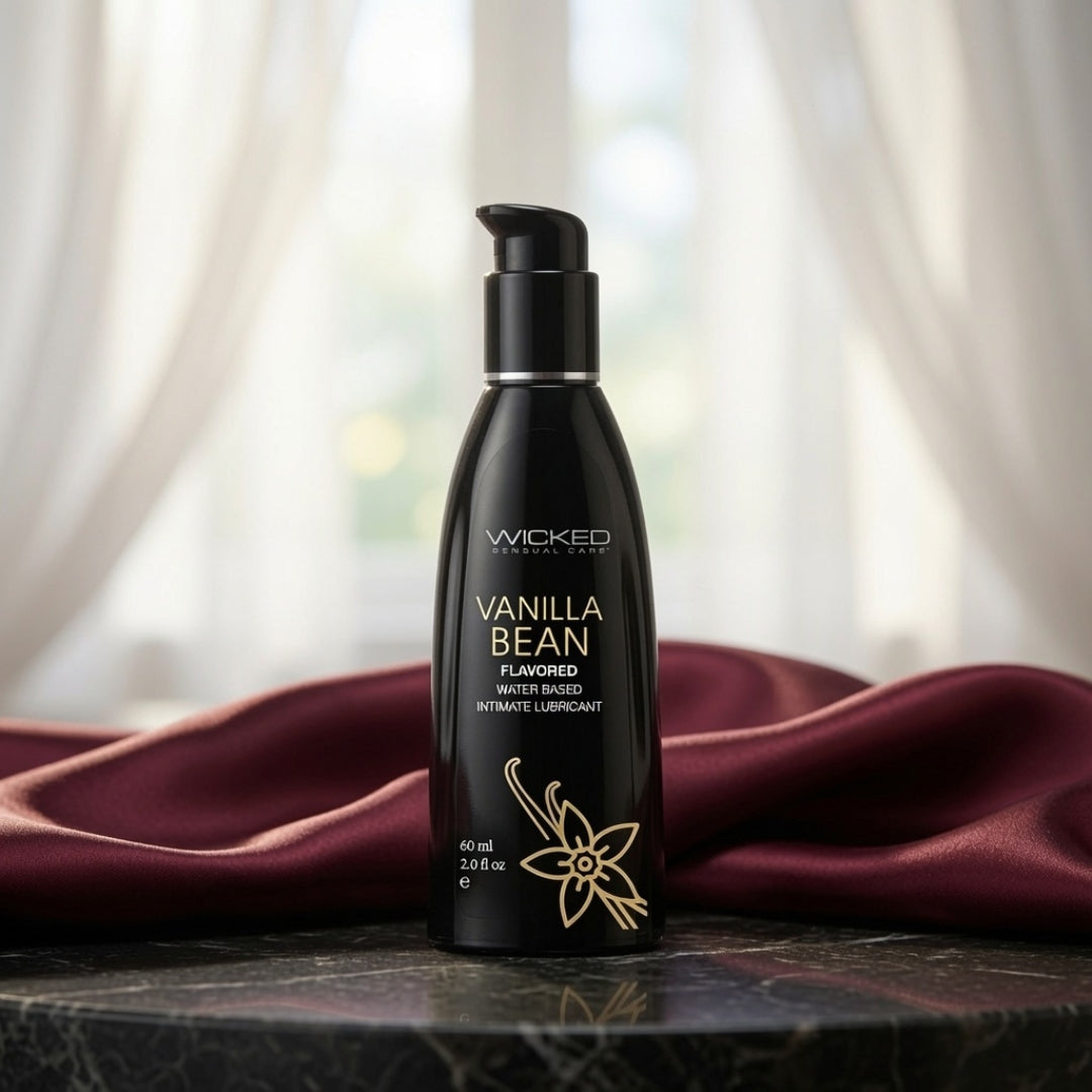 Wicked Aqua Vanilla Bean Flavored Water-Based Lubricant - 60 ml (2 oz) - Body-Safe, Vegan-Friendly, Ultra-Smooth Formula