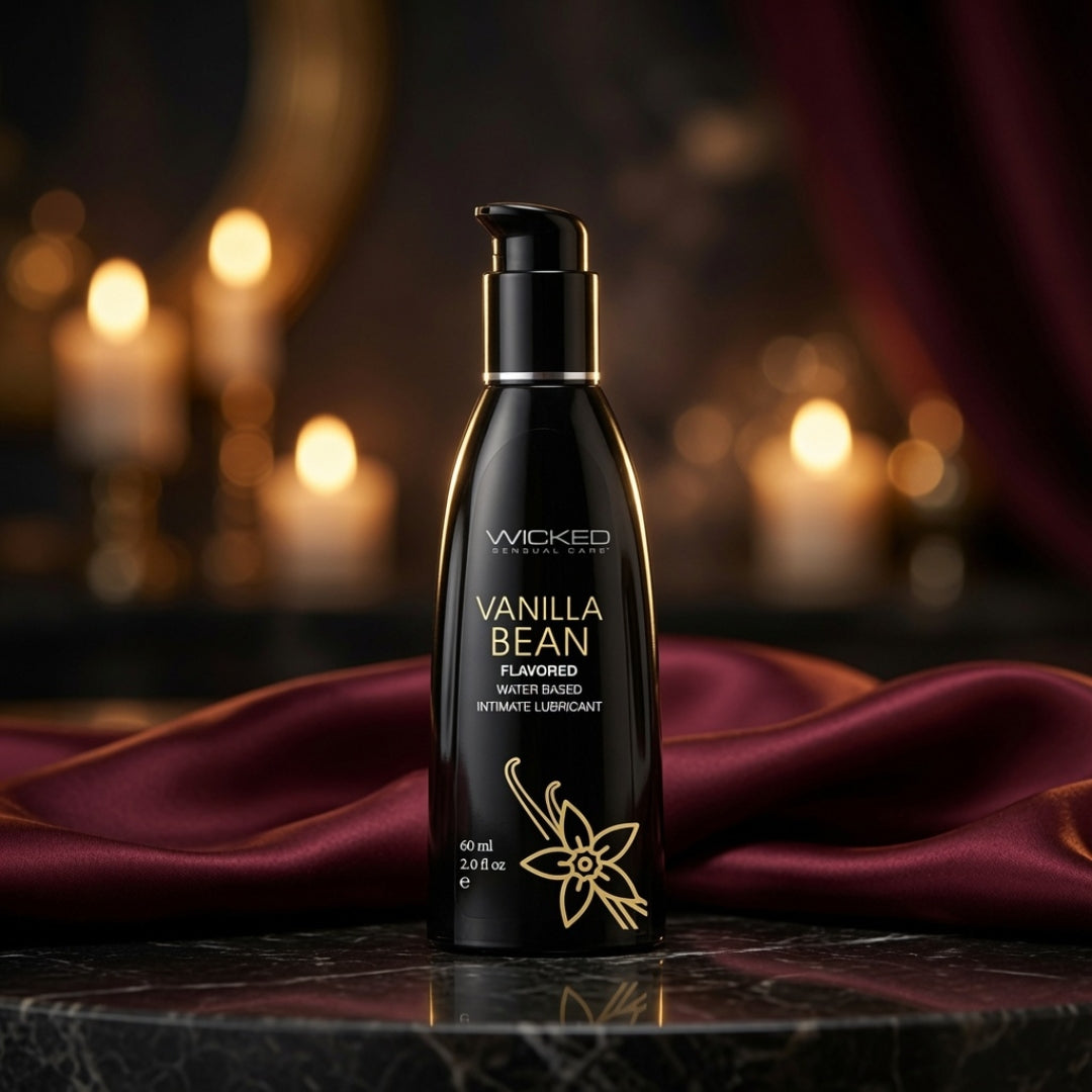 Wicked Aqua Vanilla Bean Flavored Water-Based Lubricant - 60 ml (2 oz) - Body-Safe, Vegan-Friendly, Ultra-Smooth Formula