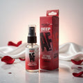 Deep throat numbing spray with packaging on a light background