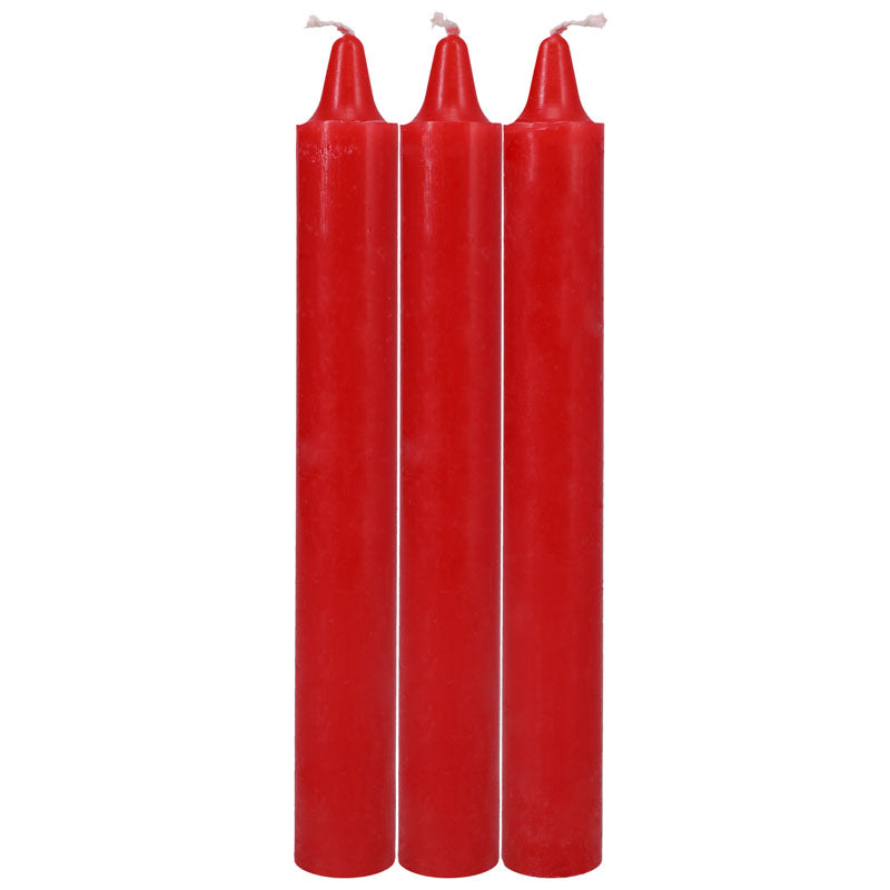 Japanese Drip Candles - Elegant Red Trio for Relaxation and Ambiance - 3-Pack