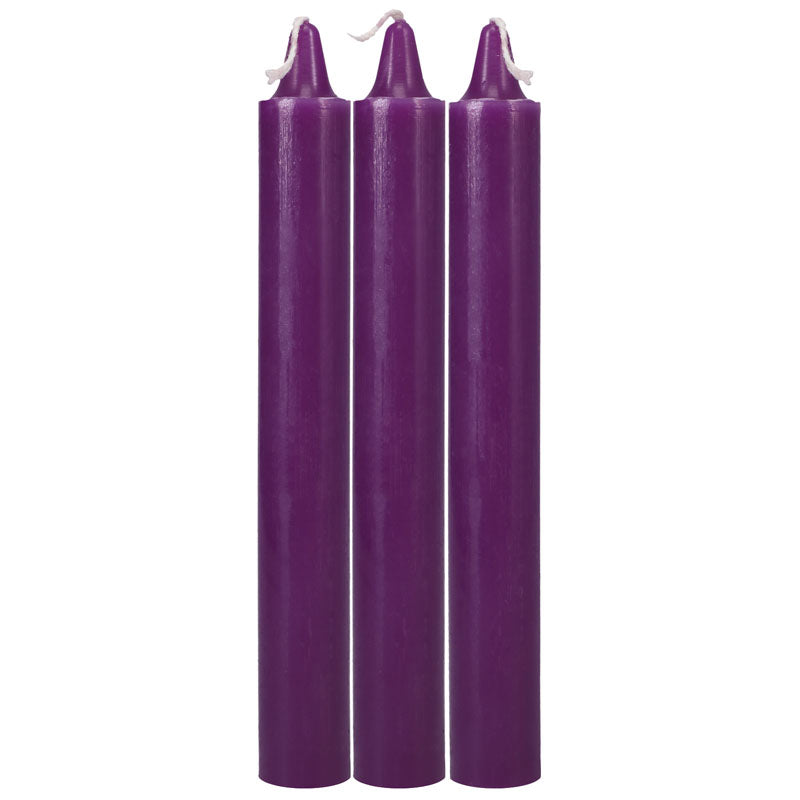 Japanese Drip Candles - Purple - Set of 3 Eco-Friendly, Non-Toxic Candles for Relaxation and Ambiance