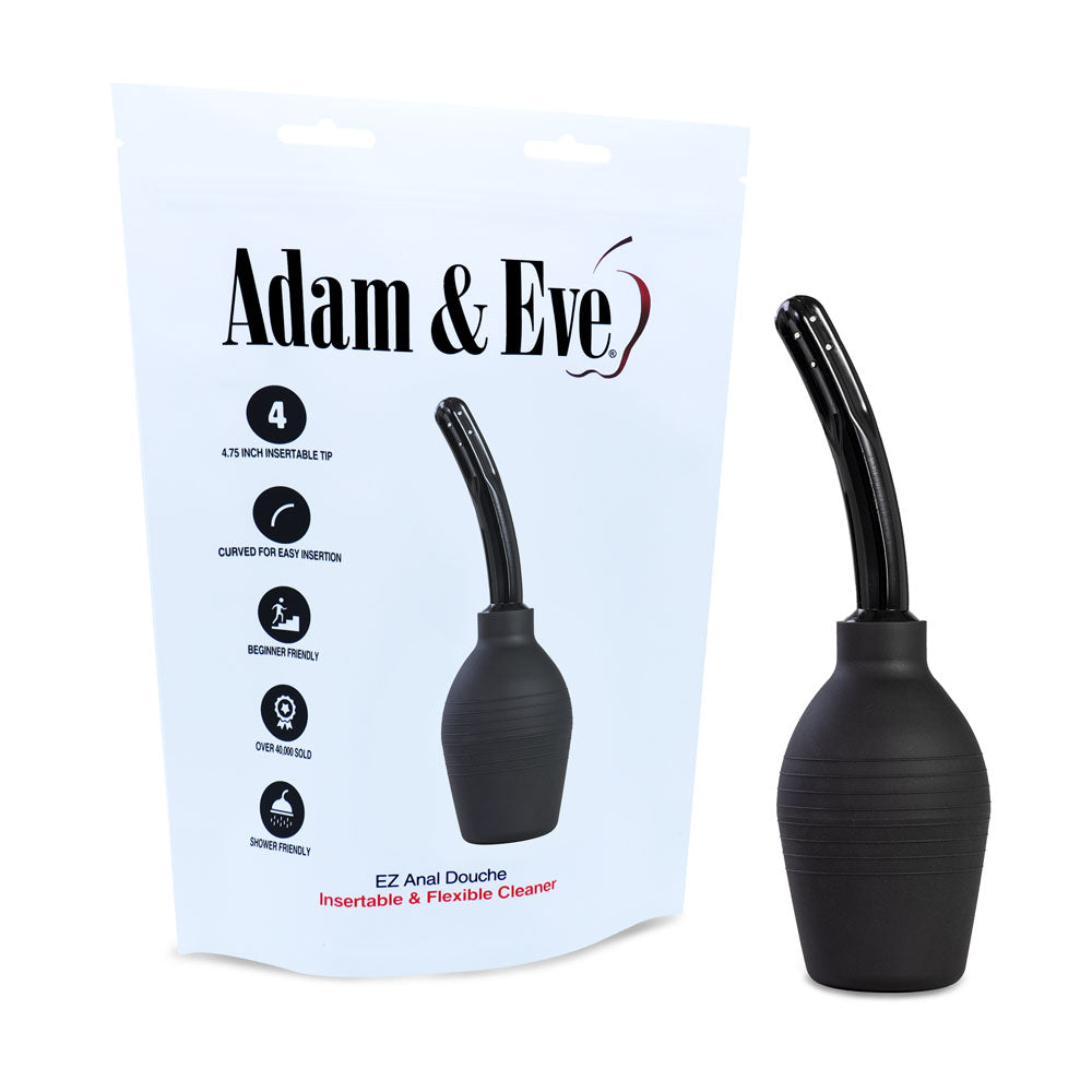 Adam & Eve Body-Safe Anal Douche - Sleek Black Design (Easy Clean, Essential for Wellness)