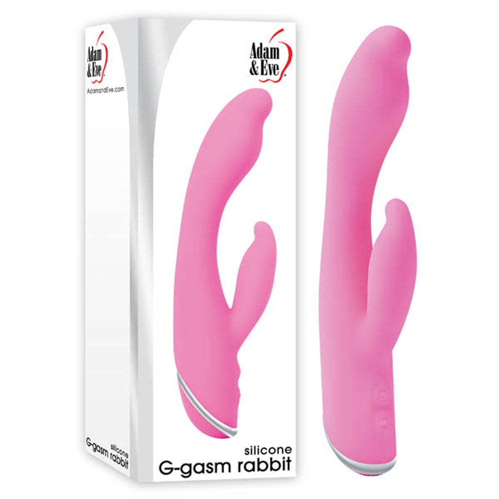 Adam & Eve G-Gasm Rabbit Vibrator – Pink (20.3 cm / 8'') Body-Safe & USB Rechargeable for Ultimate Pleasure