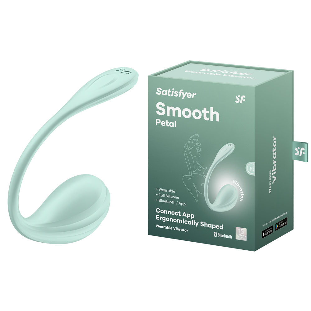 Satisfyer Smooth Petal - Mint - USB Rechargeable Wearable Stimulator with App Control for Enhanced Pleasure