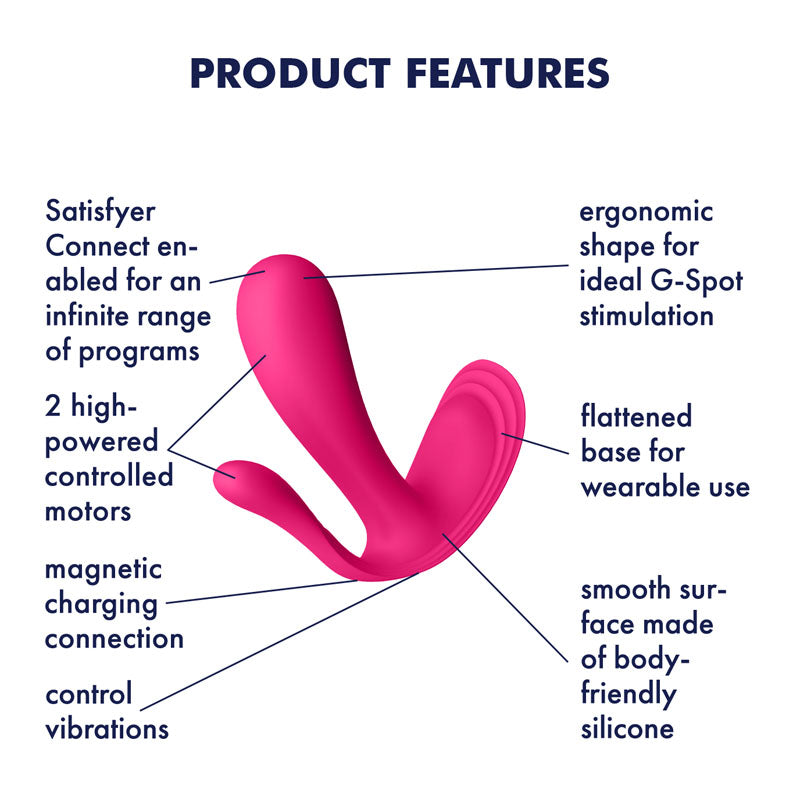Satisfyer Top Secret Plus - App-Controlled Wearable Vibrator in Pink (Body-Safe, USB Rechargeable)