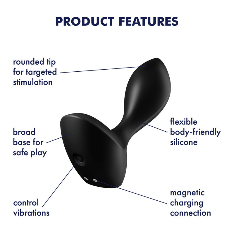 Satisfyer Anal Toy – USB Rechargeable, Vibrating – Black