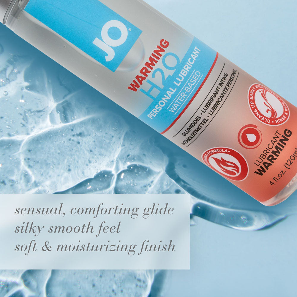 JO H2O Warming Lubricant - 120 mL - Water-Based, Body-Safe Warming Formula for Enhanced Pleasure