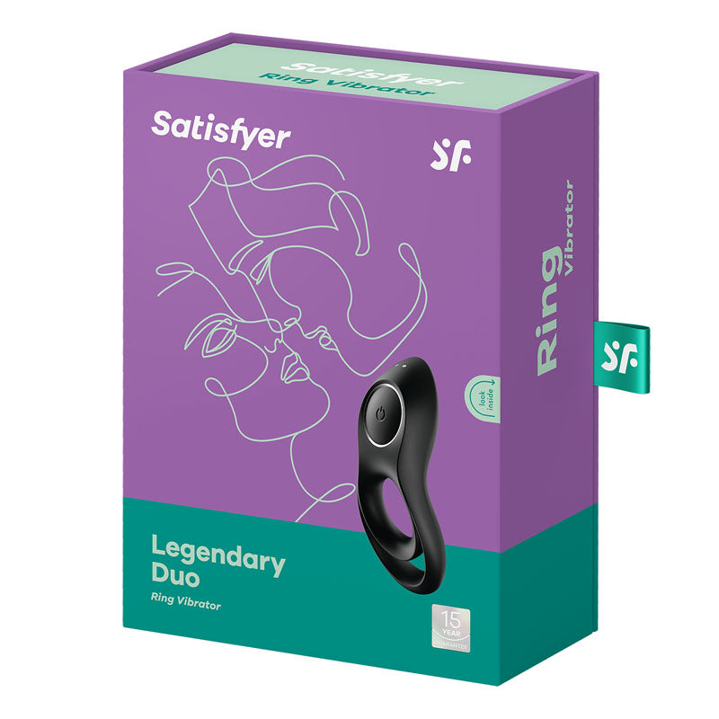 Satisfyer USB Rechargeable Cock & Balls Ring – Body-Safe Silicone, Black – Enhance Intimate Moments