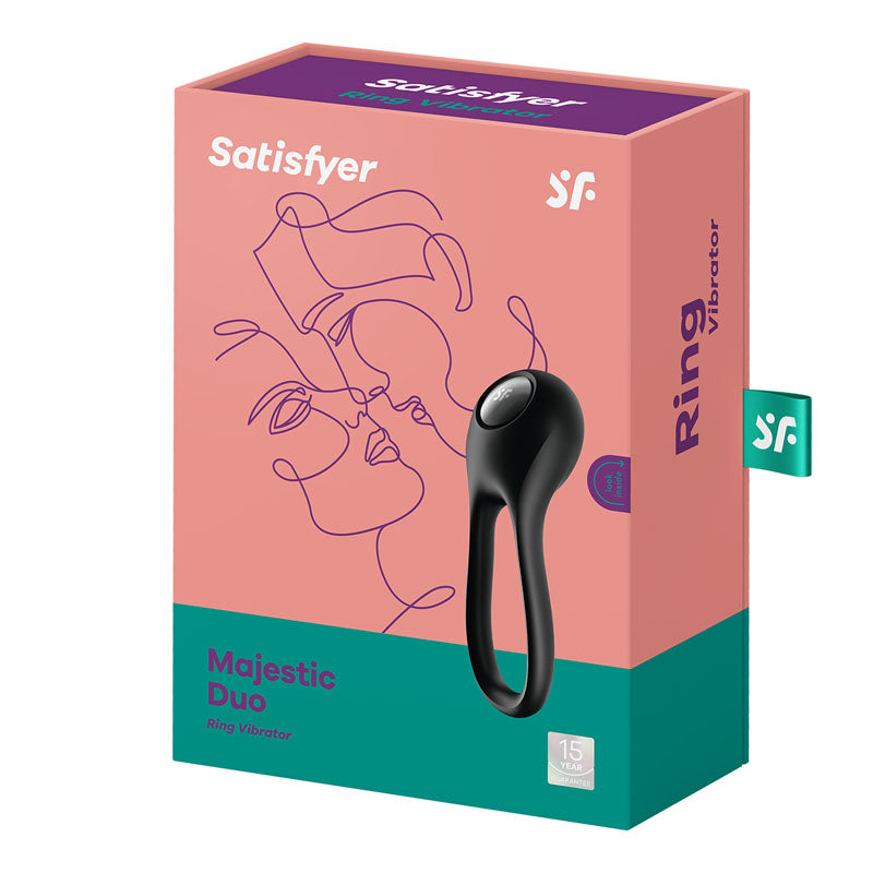 Satisfyer Majestic Duo - Black USB Rechargeable Couples Cock Ring for Enhanced Pleasure