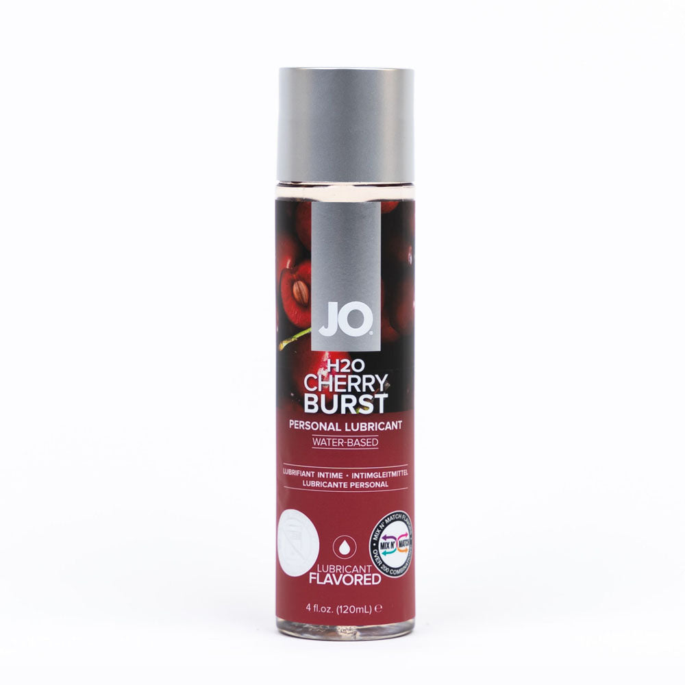 JO H2O Cherry Burst Water-Based Lubricant - 120 mL - Cherry Flavor - Body-Safe & Long-Lasting