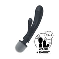 Satisfyer Triple Lover - Grey USB Rechargeable Rabbit Vibrator & Massage Wand
