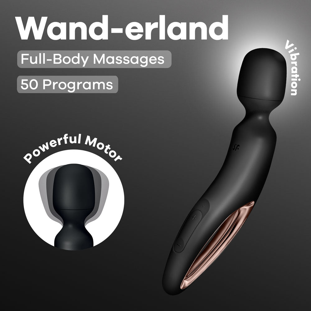 Satisfyer Wand-erland Rechargeable Massage Wand - Black/Rose Gold