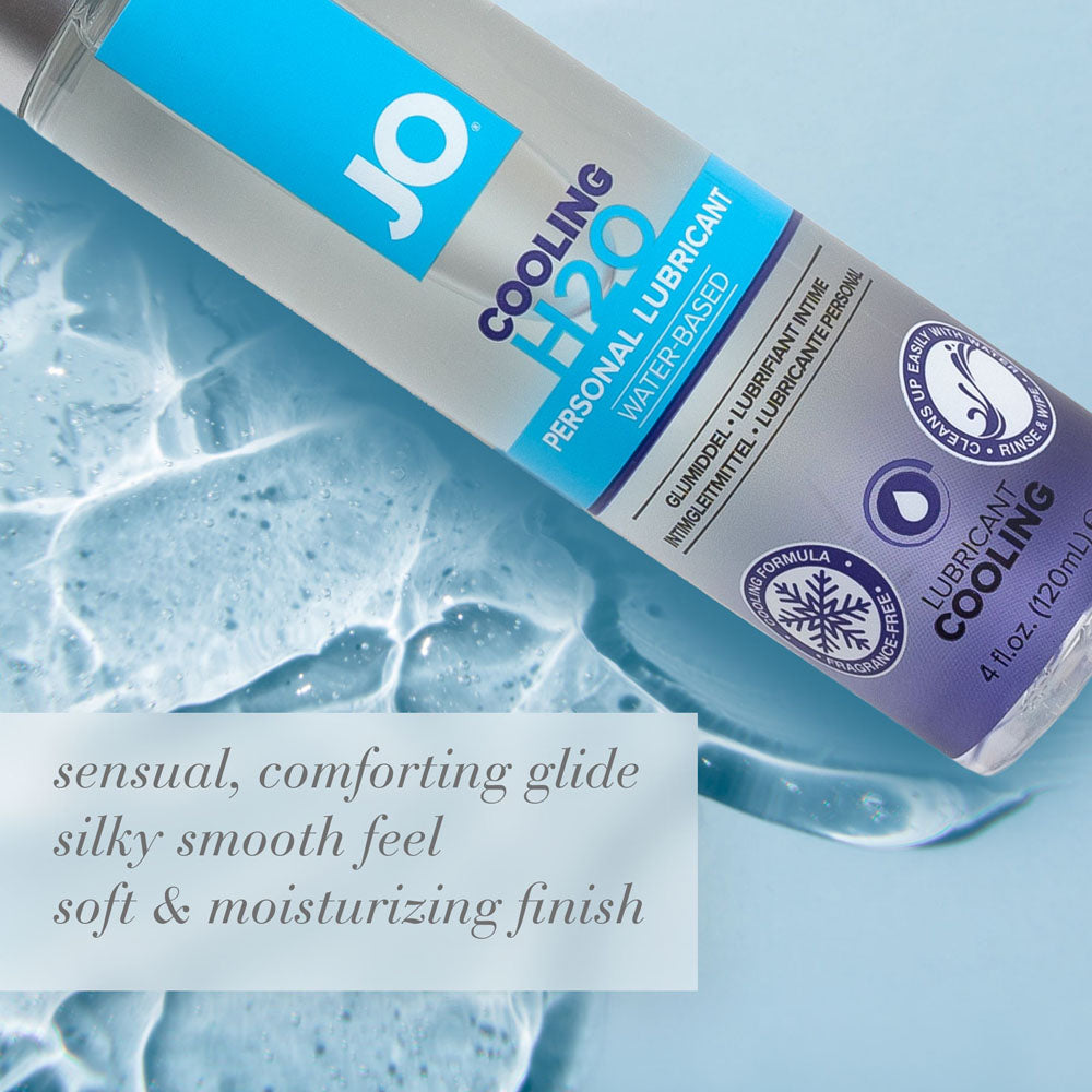 JO H2O Cooling Lubricant – Water-Based Cooling Formula – 120 mL Bottle for Enhanced Comfort