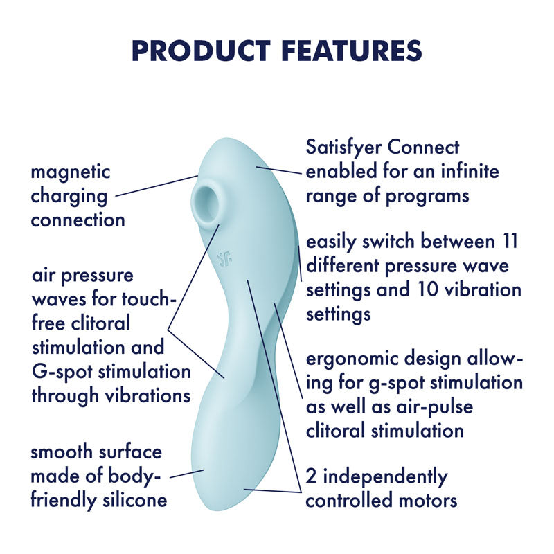 Satisfyer Air Pulsation Premium – Rechargeable, App-Controlled – Blue
