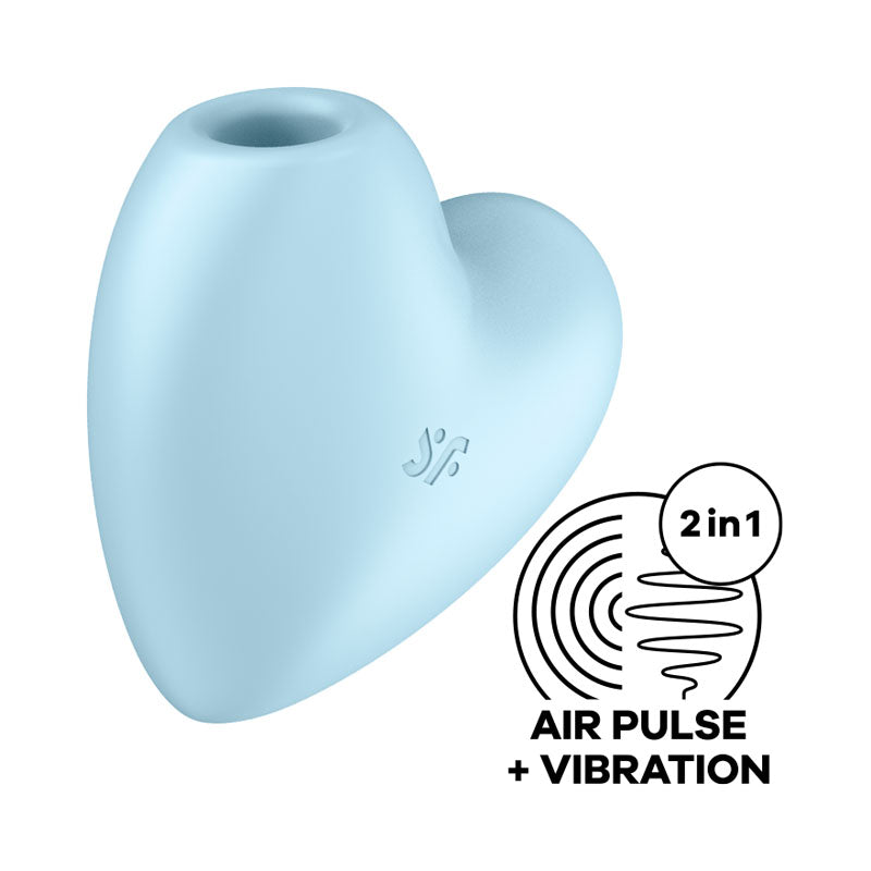 Satisfyer Cutie Heart - Blue - USB Rechargeable Air Pulsation and Vibration Stimulator for Intimate Wellness