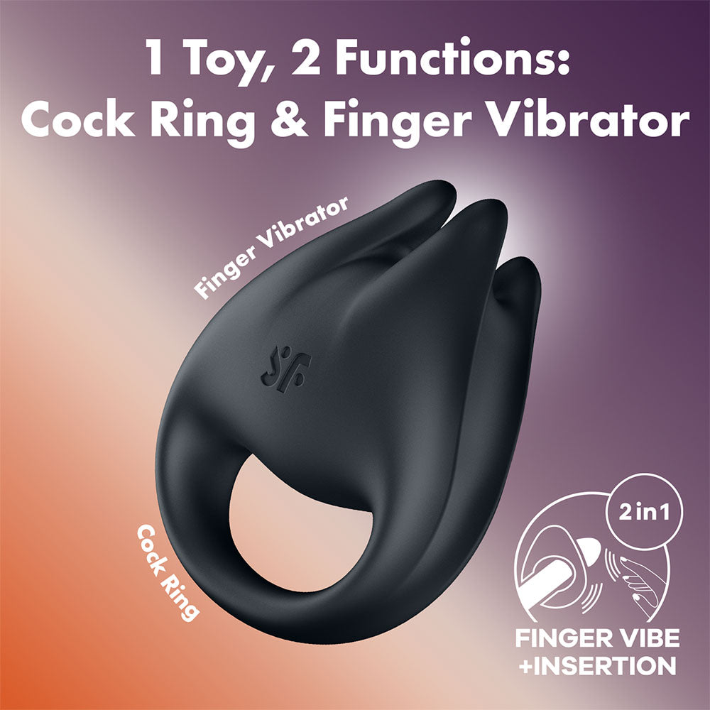 Satisfyer Couples Ring – Rechargeable, Body-Safe Silicone – Black