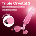 Satisfyer Triple Crystal 2 - Versatile Pink Glass 3-in-1 Butt Plug for Wellness and Pleasure