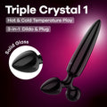 Satisfyer Triple Crystal 1 - Black - Versatile 3-in-1 Body-Safe Glass Butt Plug