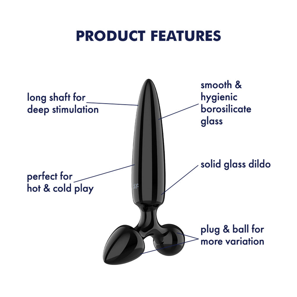 Satisfyer Triple Crystal 1 - Black - Versatile 3-in-1 Body-Safe Glass Butt Plug