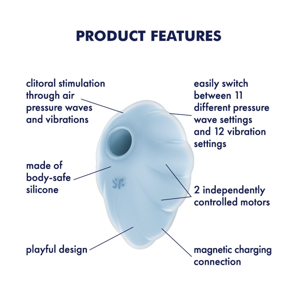 Satisfyer Cloud Dancer Blue - USB Rechargeable Vibrating Air Pulse Stimulator