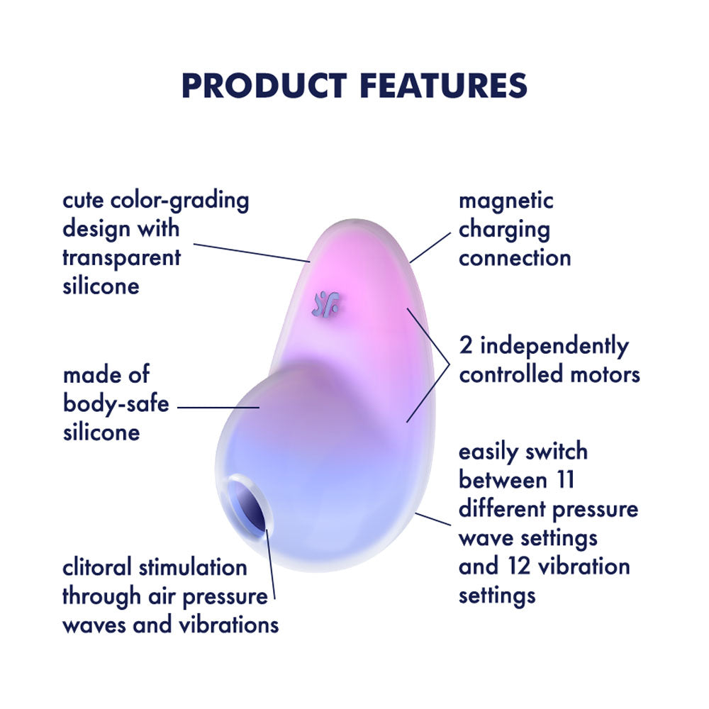 Satisfyer Air Pulsation Stimulator – USB Rechargeable, Body-Safe Silicone – Violet/Pink