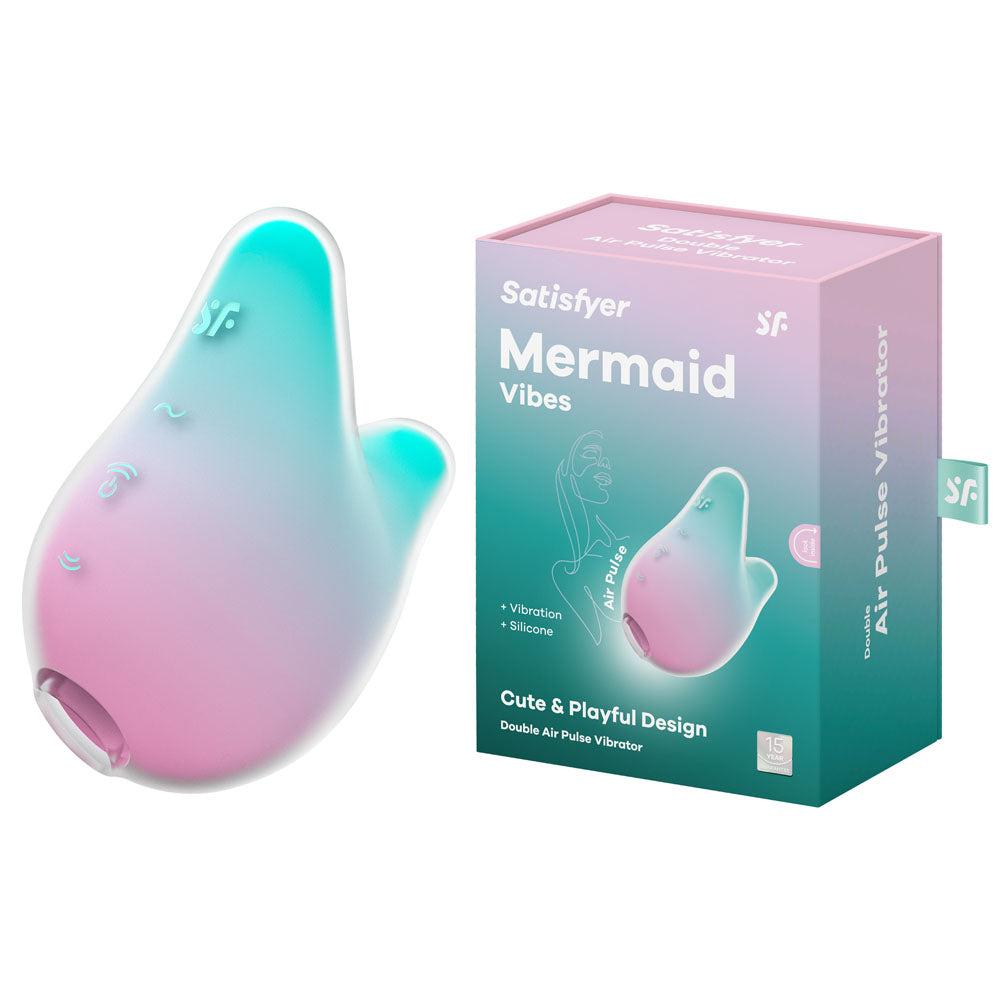 Satisfyer Mermaid Vibes USB Rechargeable Air Pulse Stimulator - Mint/Pink