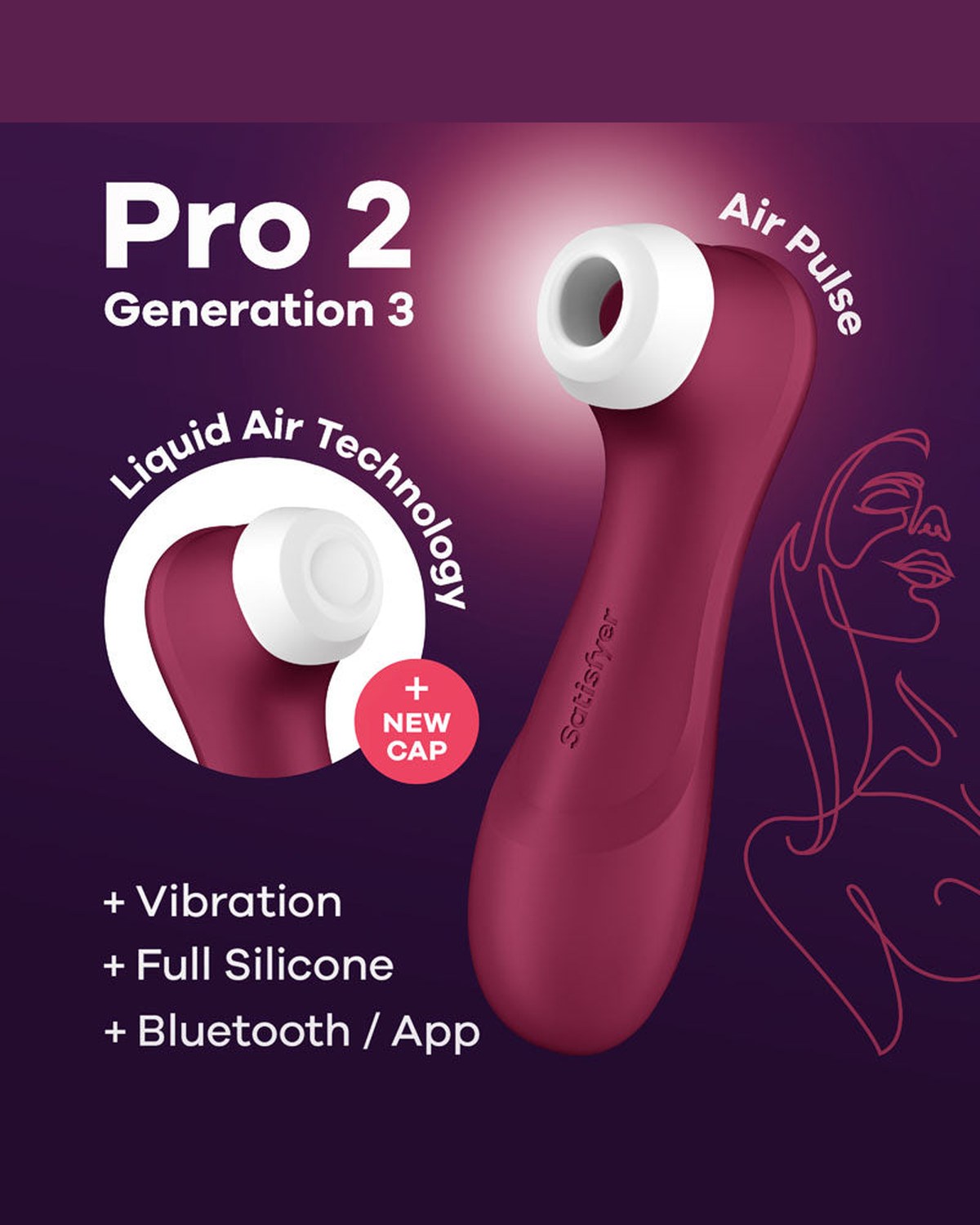 Satisfyer Pro 2 Gen 3 App-Controlled Air Pulse Clitoral Vibrator