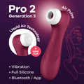 Satisfyer Pro 2 Generation 3 - Wine Red - App-Controlled Touch-Free USB-Rechargeable Clitoral Stimulator