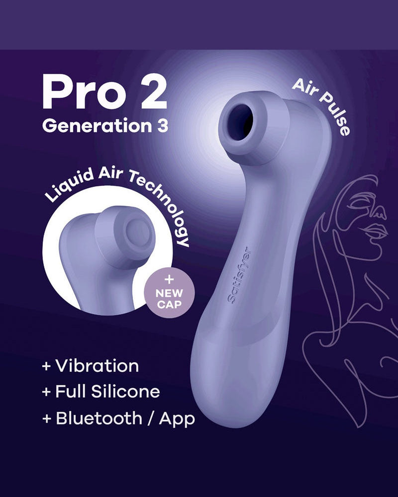 Satisfyer Pro 2 Gen 3 App-Controlled Lilac Touch-Free USB Rechargeable Clitoral Stimulator