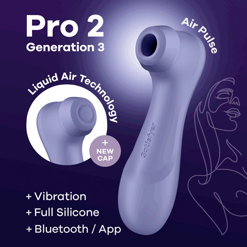 Satisfyer Pro 2 Gen 3 App-Controlled Lilac Touch-Free USB Rechargeable Clitoral Stimulator