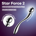 Satisfyer Star Force 2 - Chrome Steel Dildo for Enhanced Pleasure (22 cm, Body-Safe, USB Rechargeable)