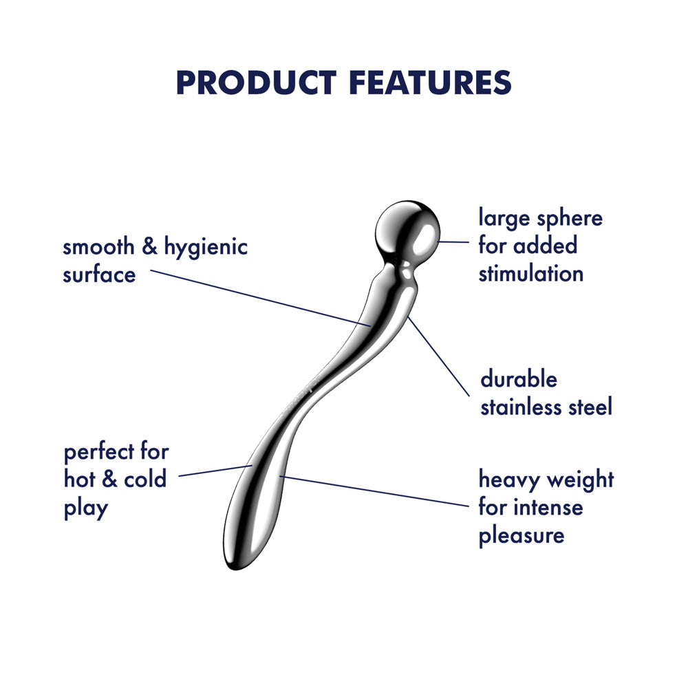 Satisfyer Star Force 2 - Chrome Steel Dildo for Enhanced Pleasure (22 cm, Body-Safe, USB Rechargeable)