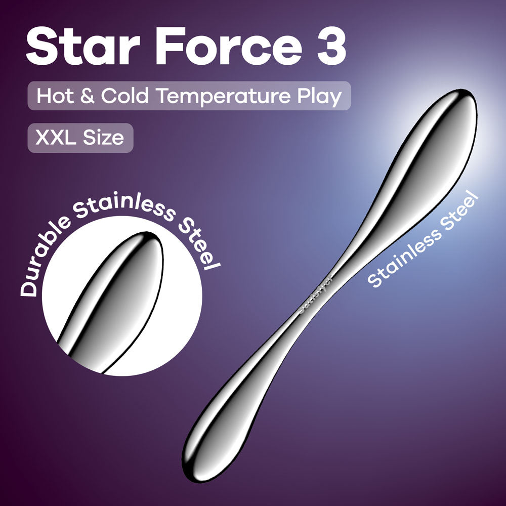 Satisfyer Star Force 3 - 27 cm Chrome Steel Dildo