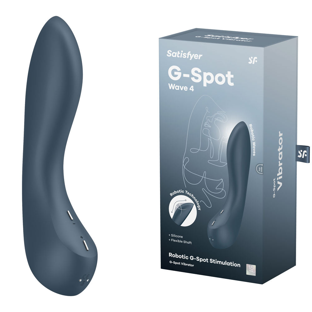 Satisfyer G-Spot Wave 4 - Dark Blue 21 cm USB Rechargeable Vibrator with Robotic G-Spot Stimulation for Enhanced Wellness