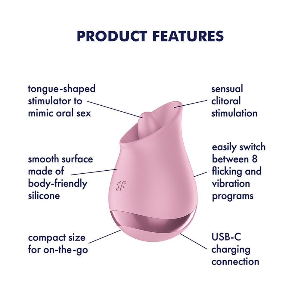 Satisfyer Stimulator – USB Rechargeable, Body-Safe Silicone – Pink