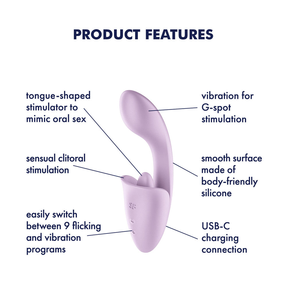 Satisfyer Vibrator – USB Rechargeable, Body-Safe Silicone – Violet – 18 cm
