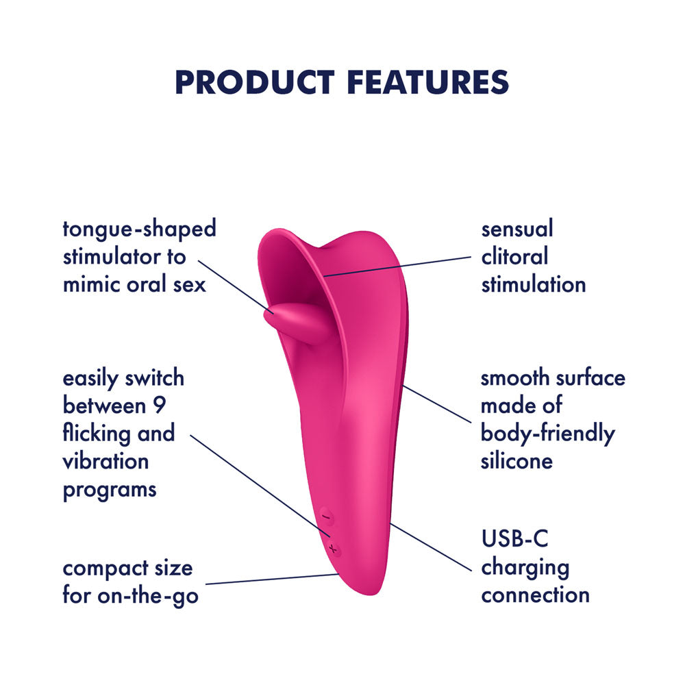 Satisfyer Stimulator – USB Rechargeable, Body-Safe Silicone – Pink – 14.4 cm