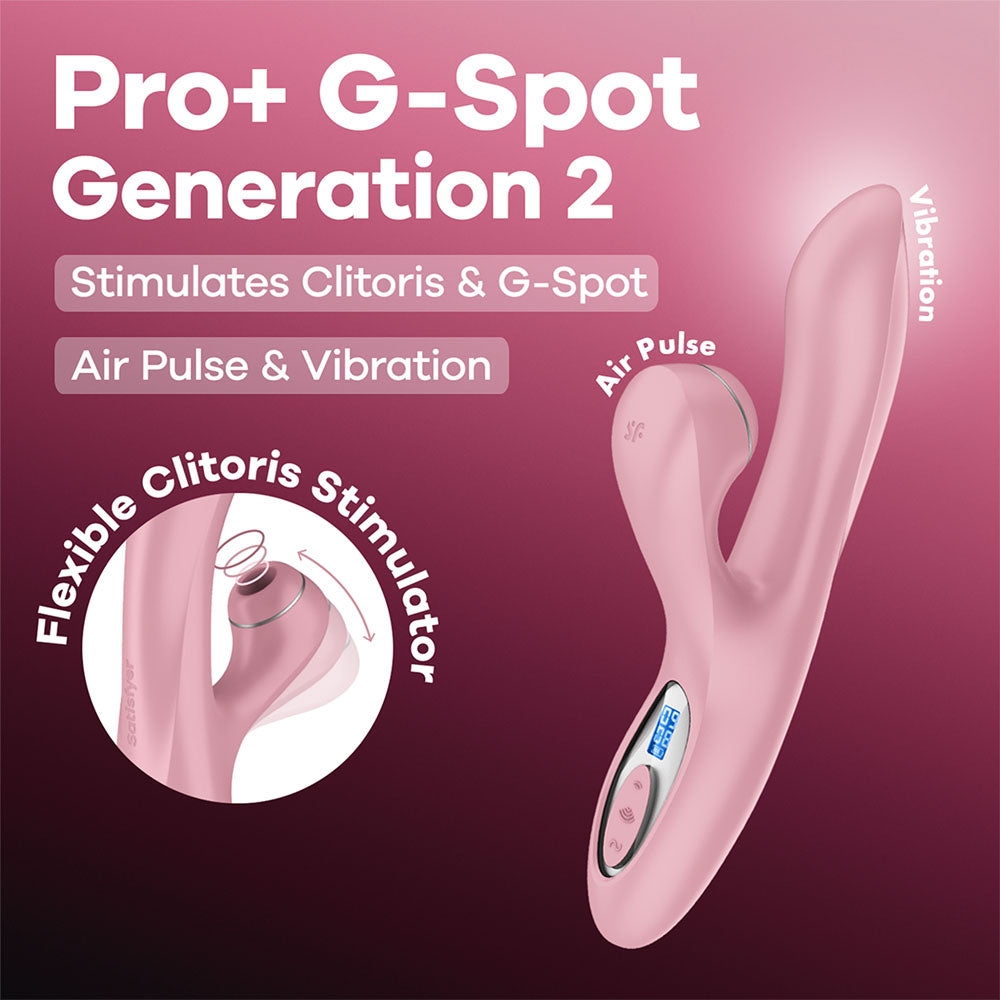 Satisfyer Pro G-Spot Rabbit Vibrator – Rechargeable, Body-Safe Silicone – Rose Pink – 22 cm